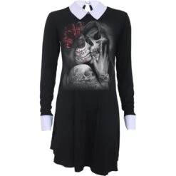 Spiral DEAD KISS - PeterPan Collar Baby Doll LS Dress