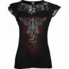 Spiral THE DEAD - Lace Layered Cap Sleeve Top Black