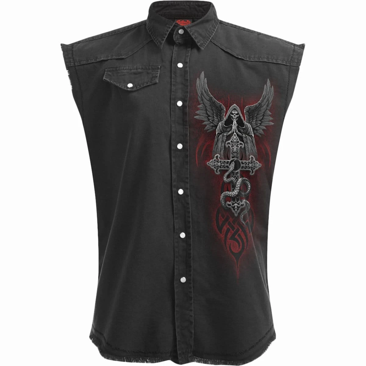 Spiral THE DEAD - Sleeveless Stone Washed Worker Black