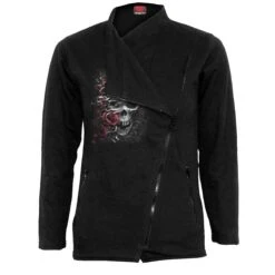 Spiral SKULLS N' ROSES - Slant Zip Women Biker Jacket Black