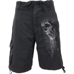 Spiral BAT CURSE - Vintage Cargo Shorts Black