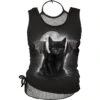Spiral BAT CAT - 2in1 Neck Tie Mesh Top Black