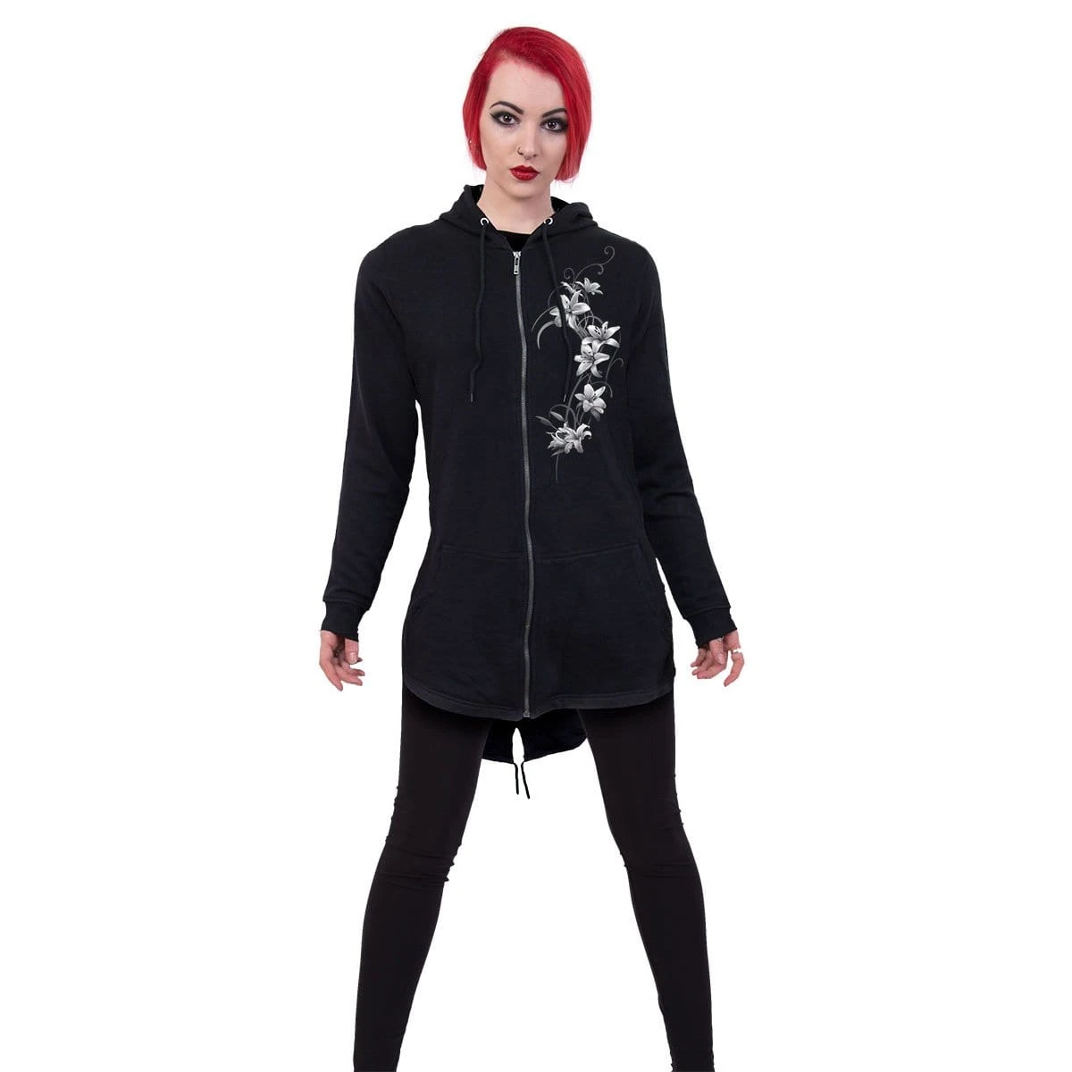 Spiral PURE OF HEART - Ladies Fish Tail Full Zip Hoody - Zip Sleeve - Image 3