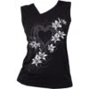 Spiral PURE OF HEART - Gathered Shoulder Slant Vest Black