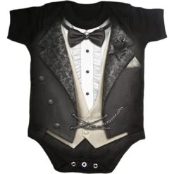 Spiral TUXED - Baby Sleepsuit Black