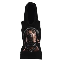 Spiral DAWG - Sleeveless Gothic Hood Black