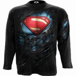 Spiral SUPERMAN - RIPPED - Longsleeve T-Shirt Black