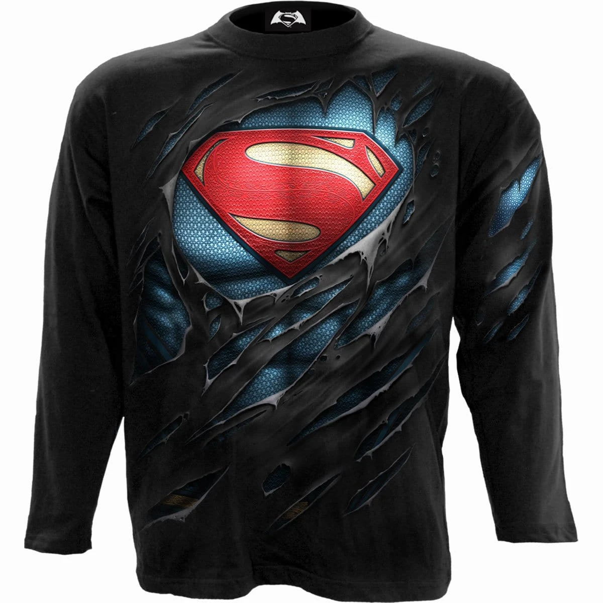 Spiral SUPERMAN - RIPPED - Longsleeve T-Shirt Black