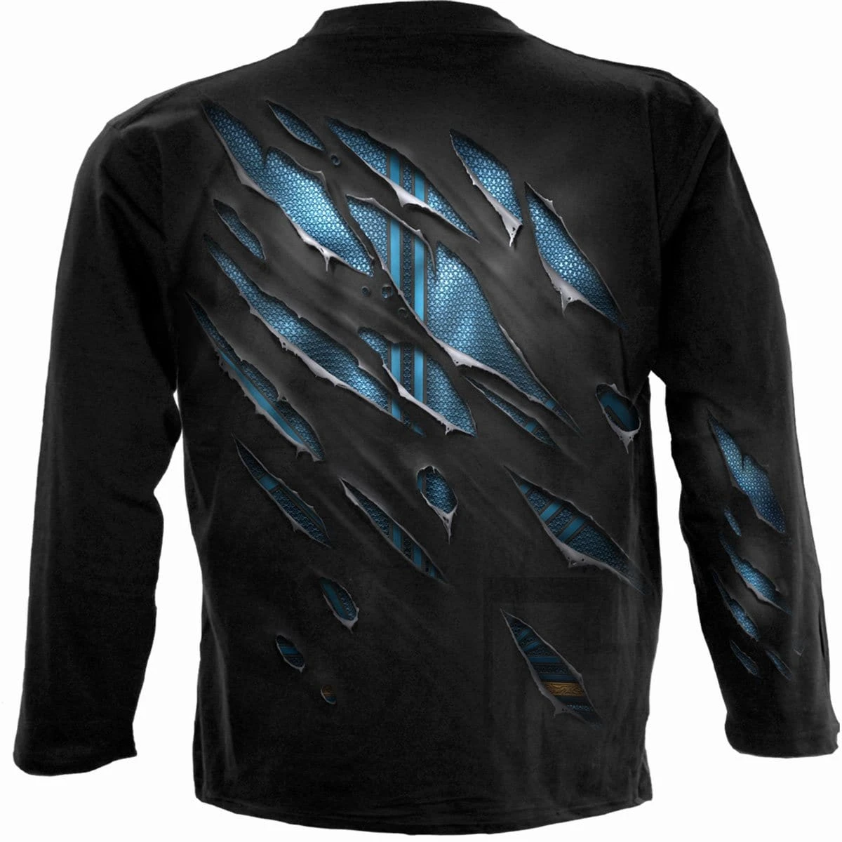 Spiral SUPERMAN - RIPPED - Longsleeve T-Shirt Black - Image 2