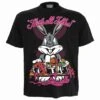 Spiral BUGS - EVIL BUNNY - Front Print T-Shirt Black