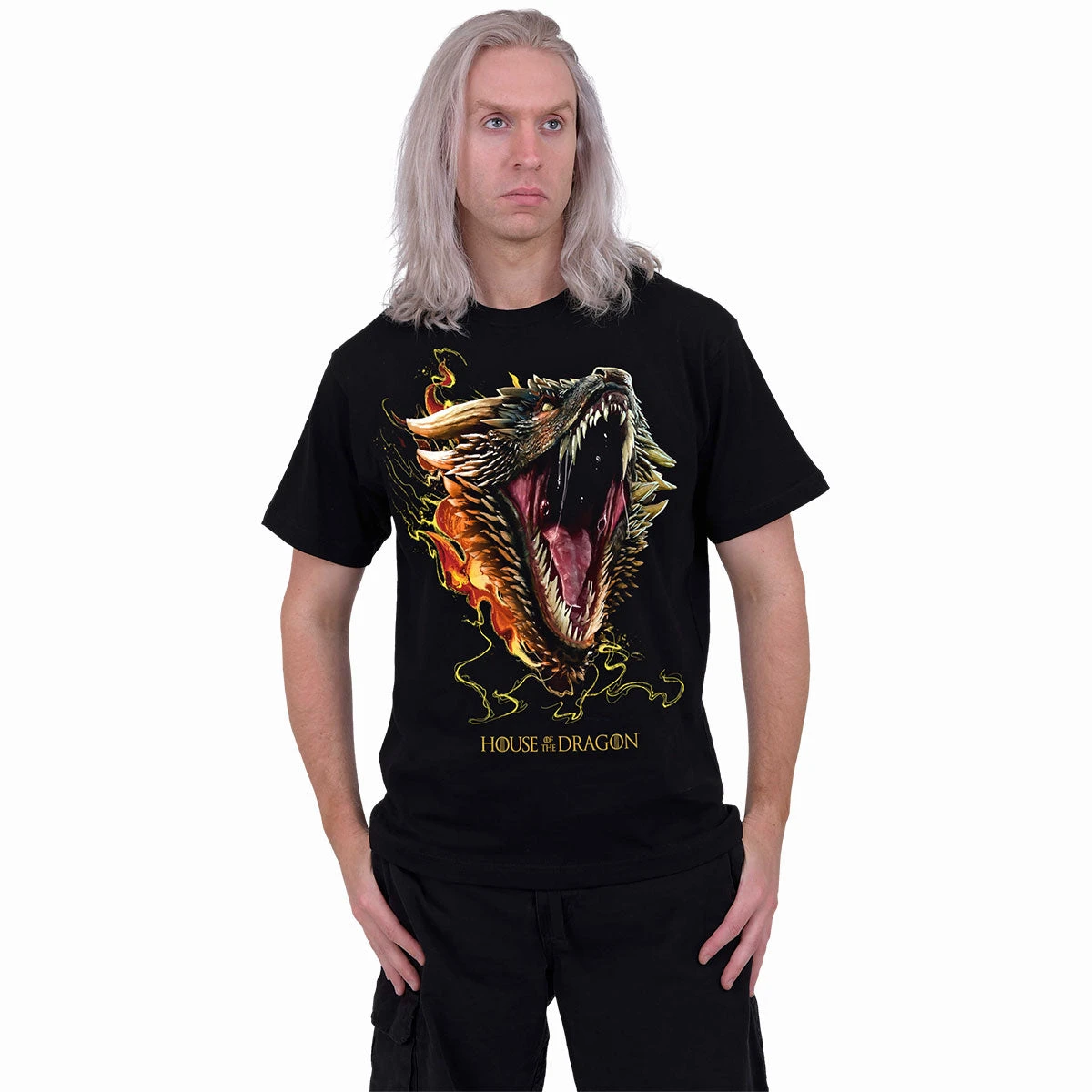 Spiral HOD 2 - DROGON - Front Print T-Shirt Black - Image 2