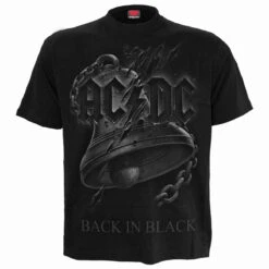 Spiral AC/DC - BACK IN BLACK TORN - Front Print T-Shirt Black