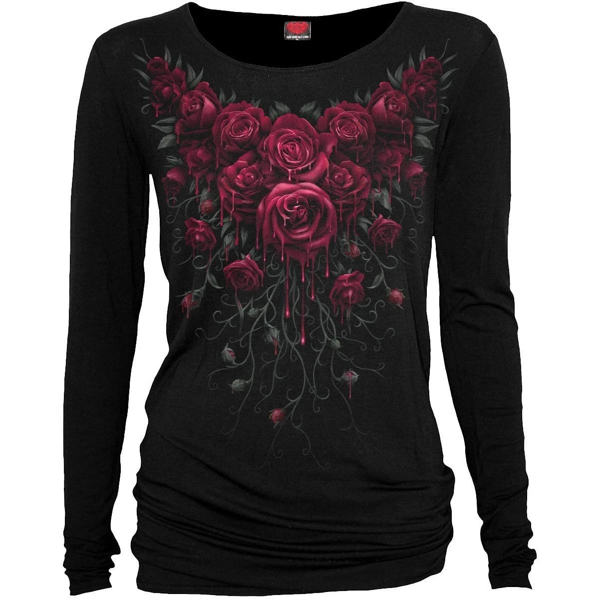 Spiral BLOOD ROSE - Baggy Top Black