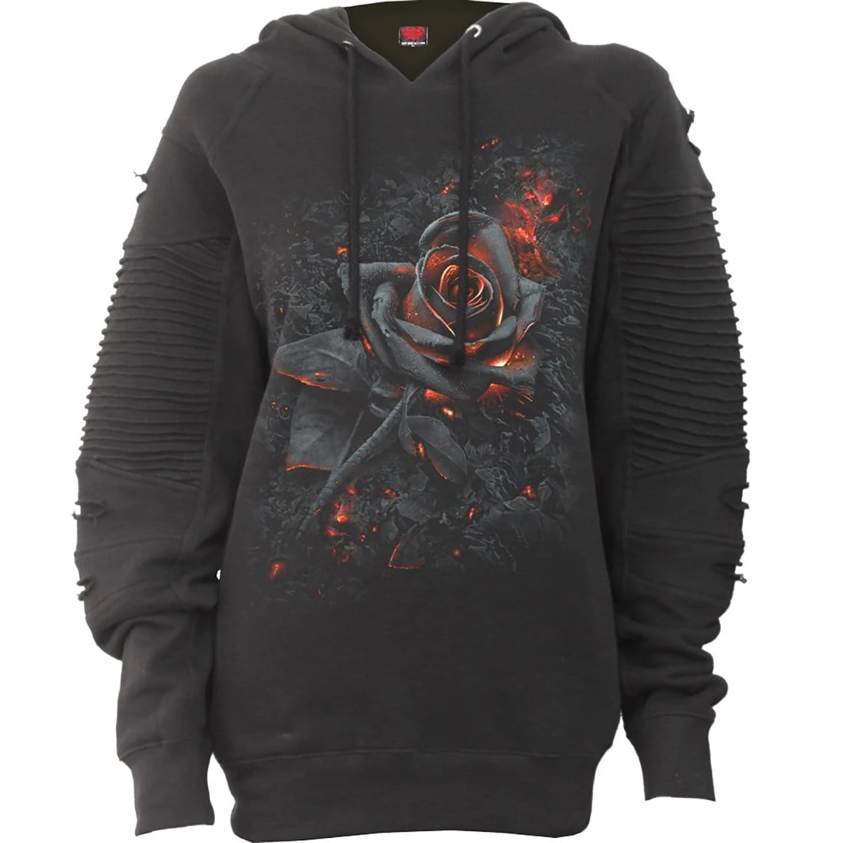 Spiral BURNT ROSE - Premium Biker Fashion Ladies Hoody