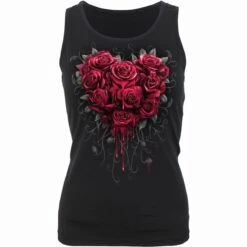 Spiral BLEEDING HEART - Razor Back Top Black