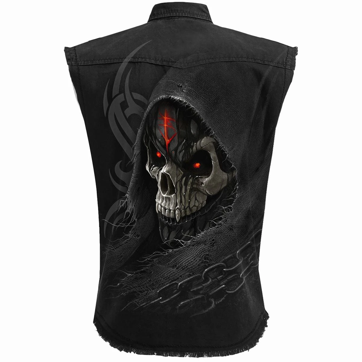Spiral DARK DEATH - Sleeveless Stone Washed Worker Black - Image 2