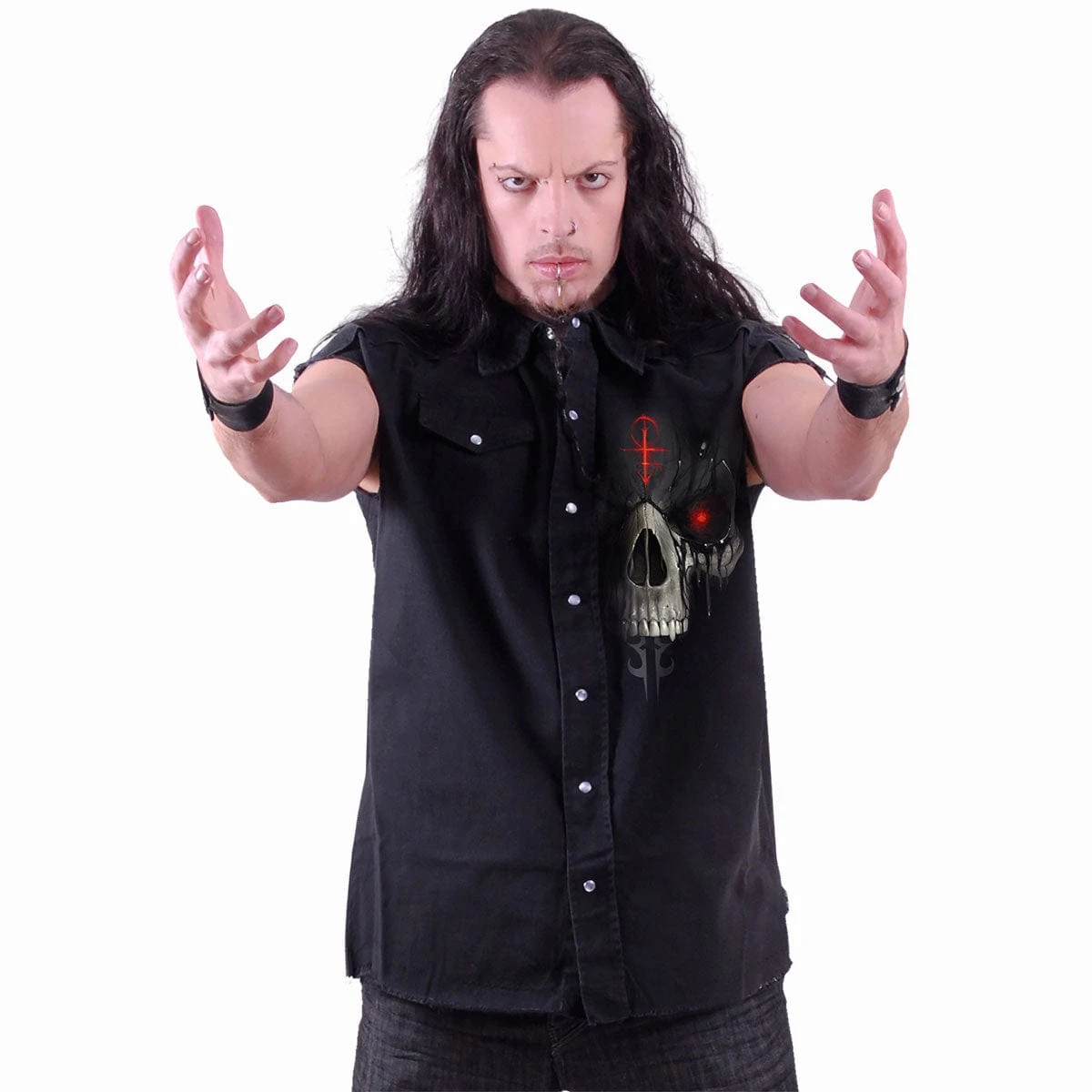 Spiral DARK DEATH - Sleeveless Stone Washed Worker Black - Image 3