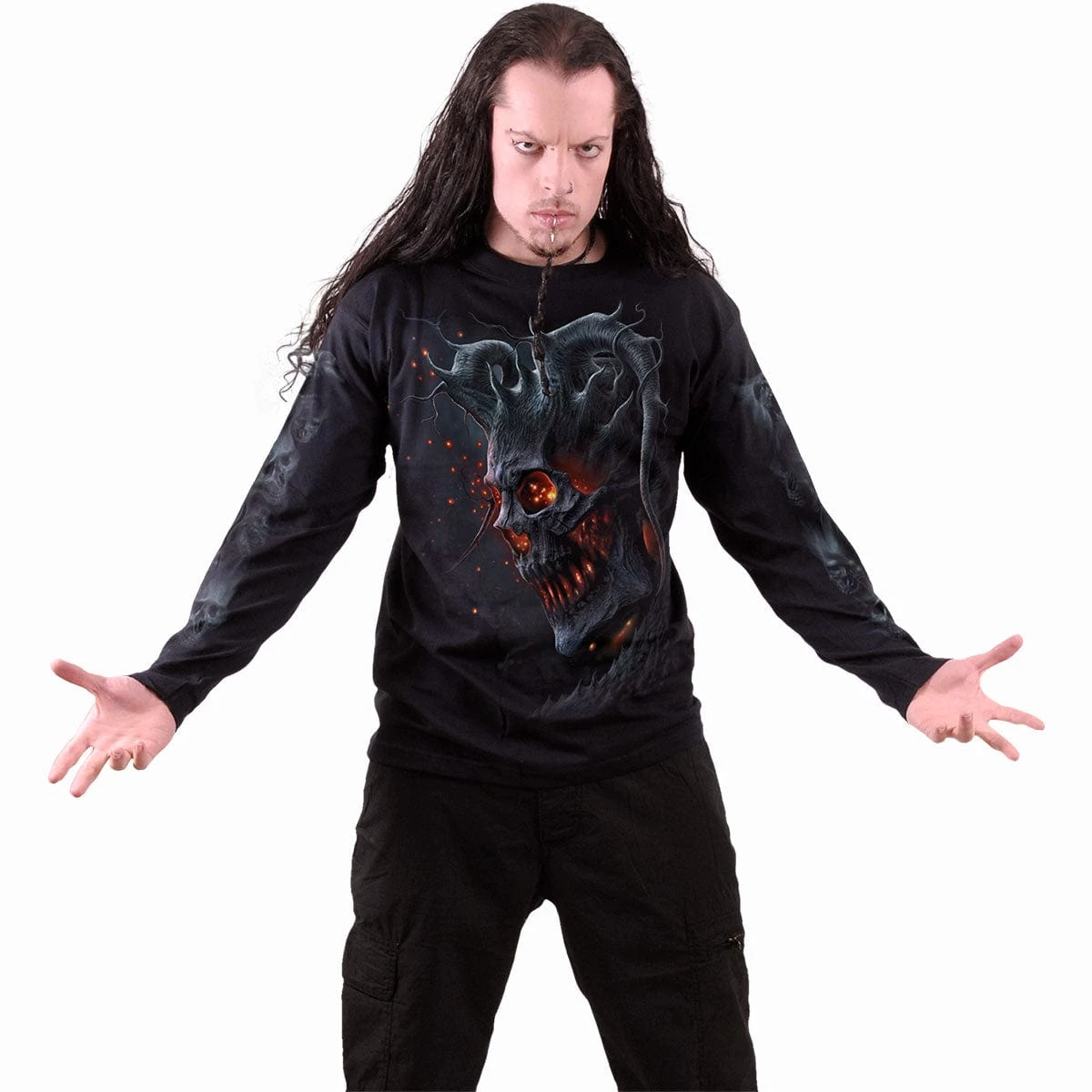 Spiral DEATH EMBERS - Longsleeve T-Shirt Black - Image 3
