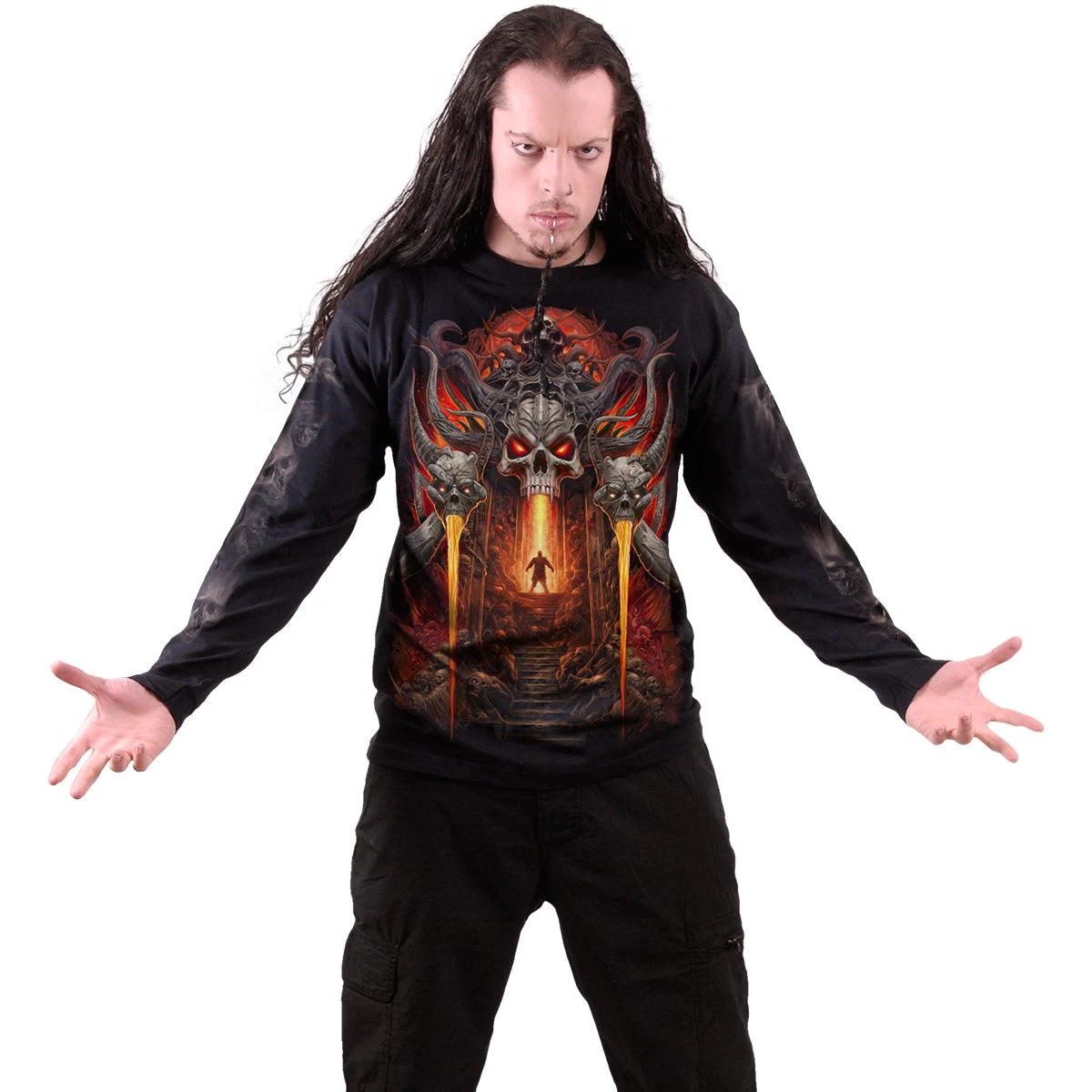 Spiral GATES OF HELL - Longsleeve T-Shirt Black - Image 3