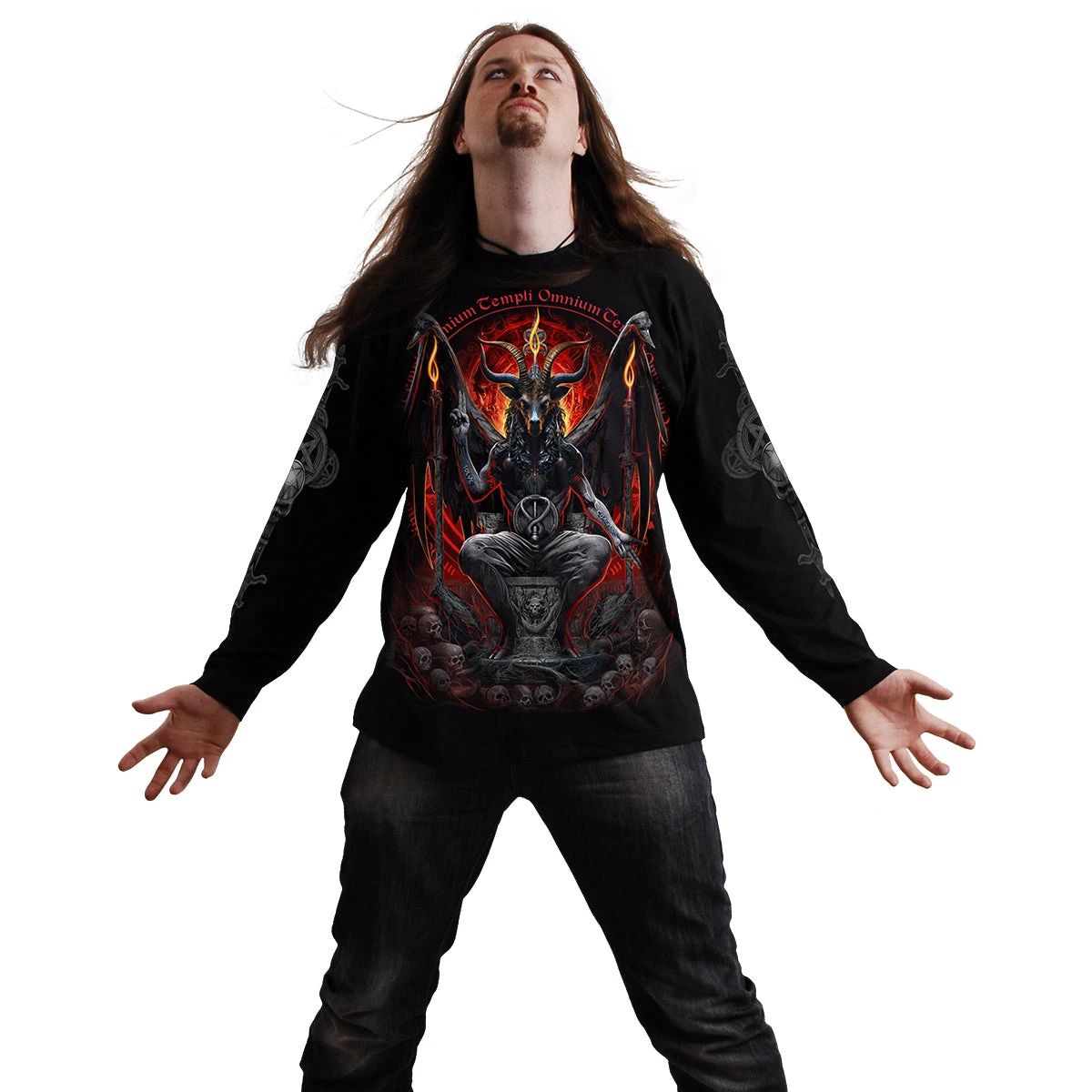 Spiral BAPHOMET - Longsleeve T-Shirt Black - Image 3