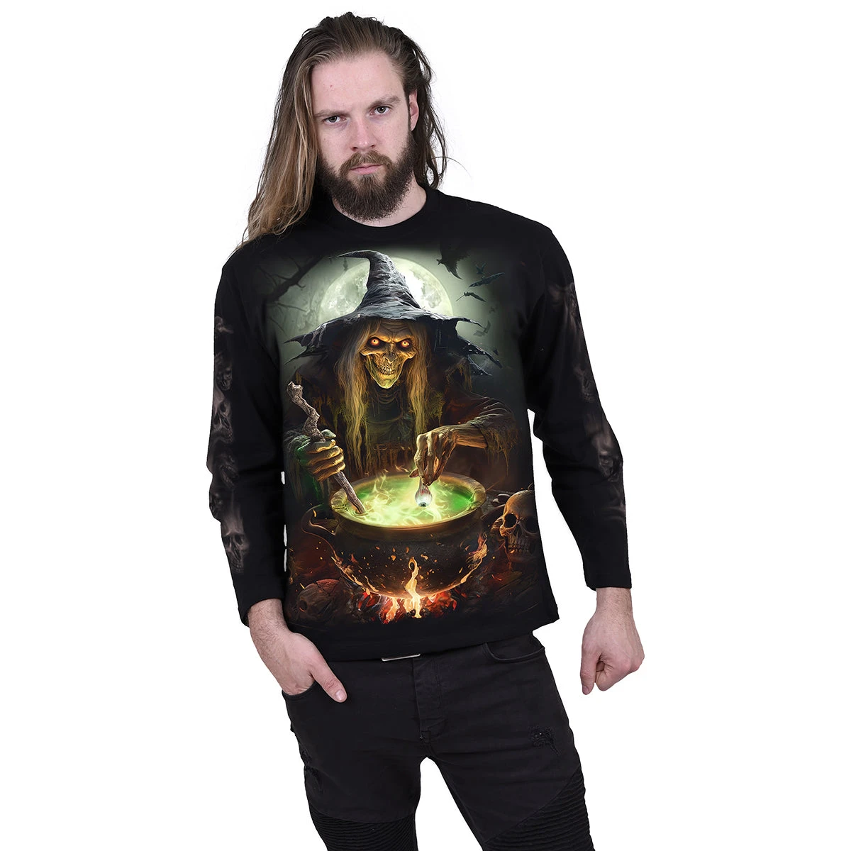 Spiral WITCH'S BREW - Longsleeve T-Shirt Black - Image 3