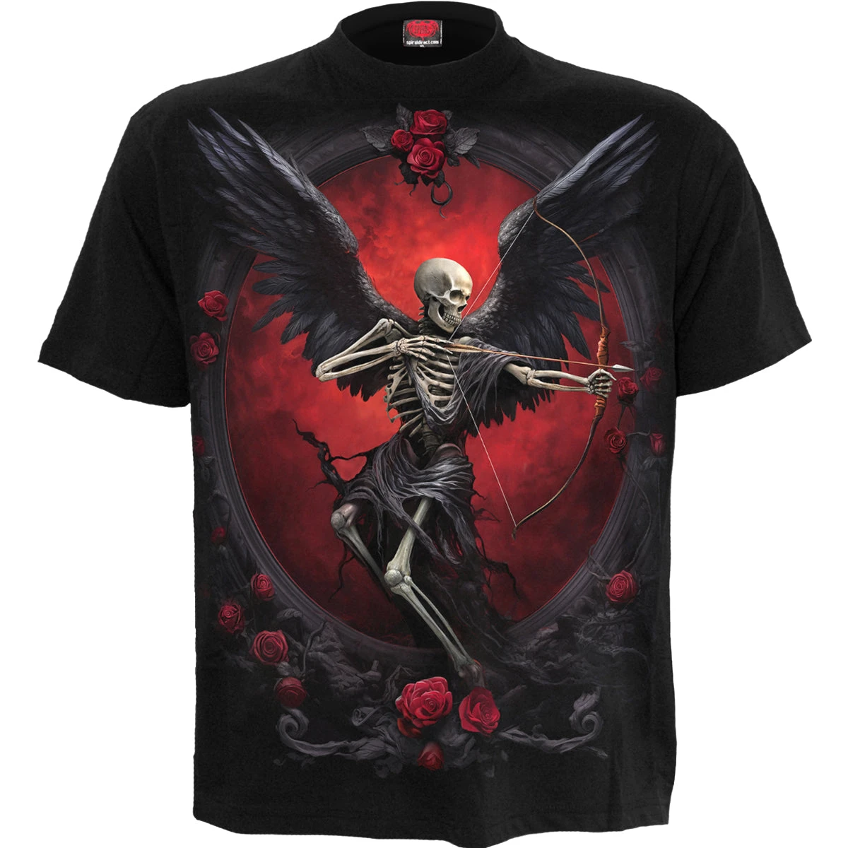 Spiral CUPID'S CURSE - Front Print T-Shirt Black