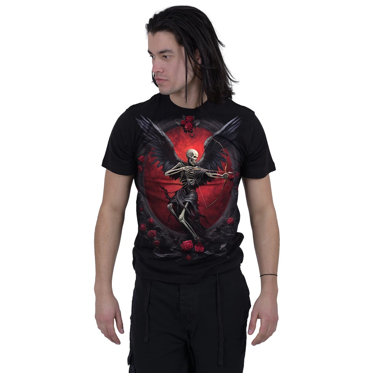 Spiral CUPID'S CURSE - Front Print T-Shirt Black - Image 2