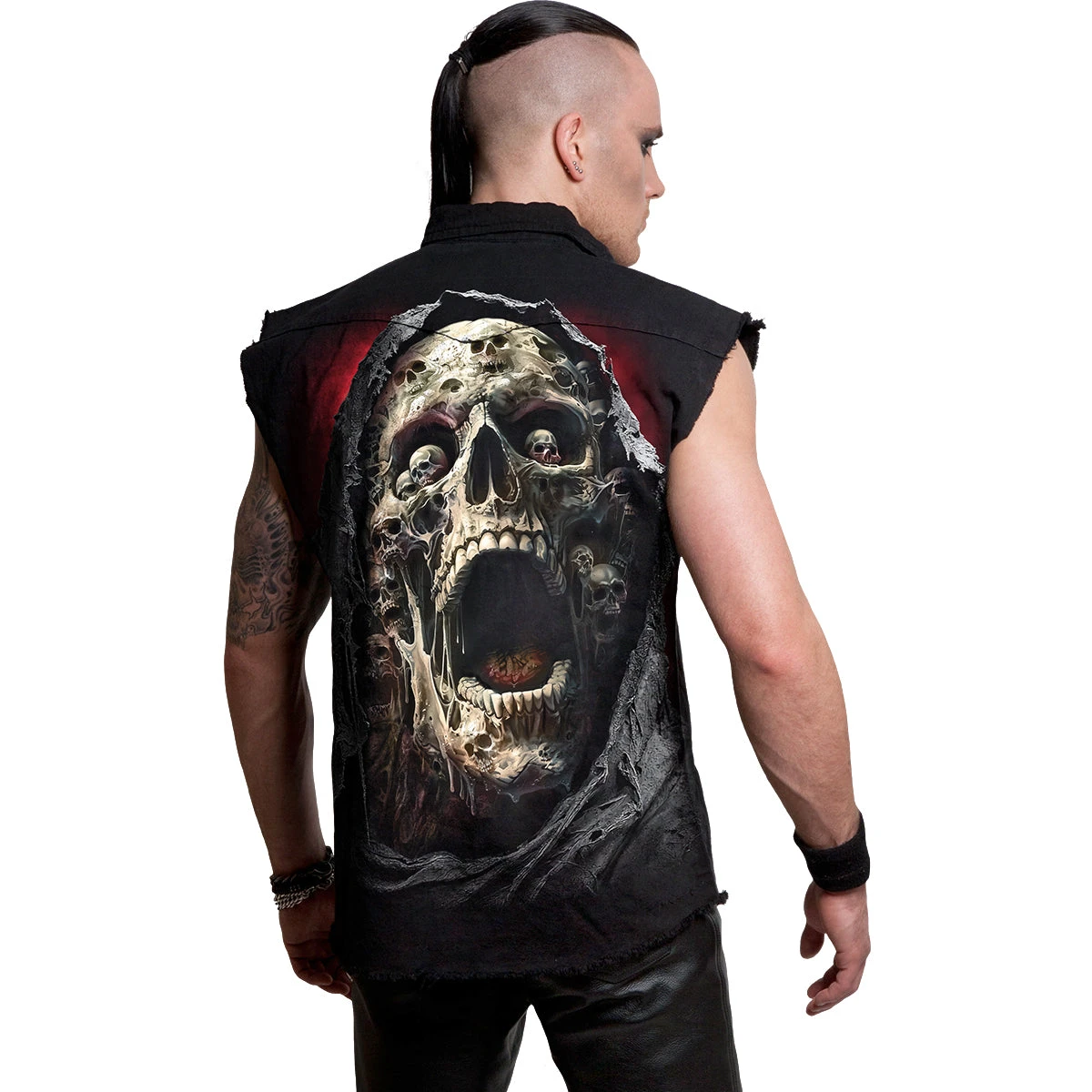 Spiral SCREAMING DEATH - Sleeveless Stone Washed Worker Black - Image 3