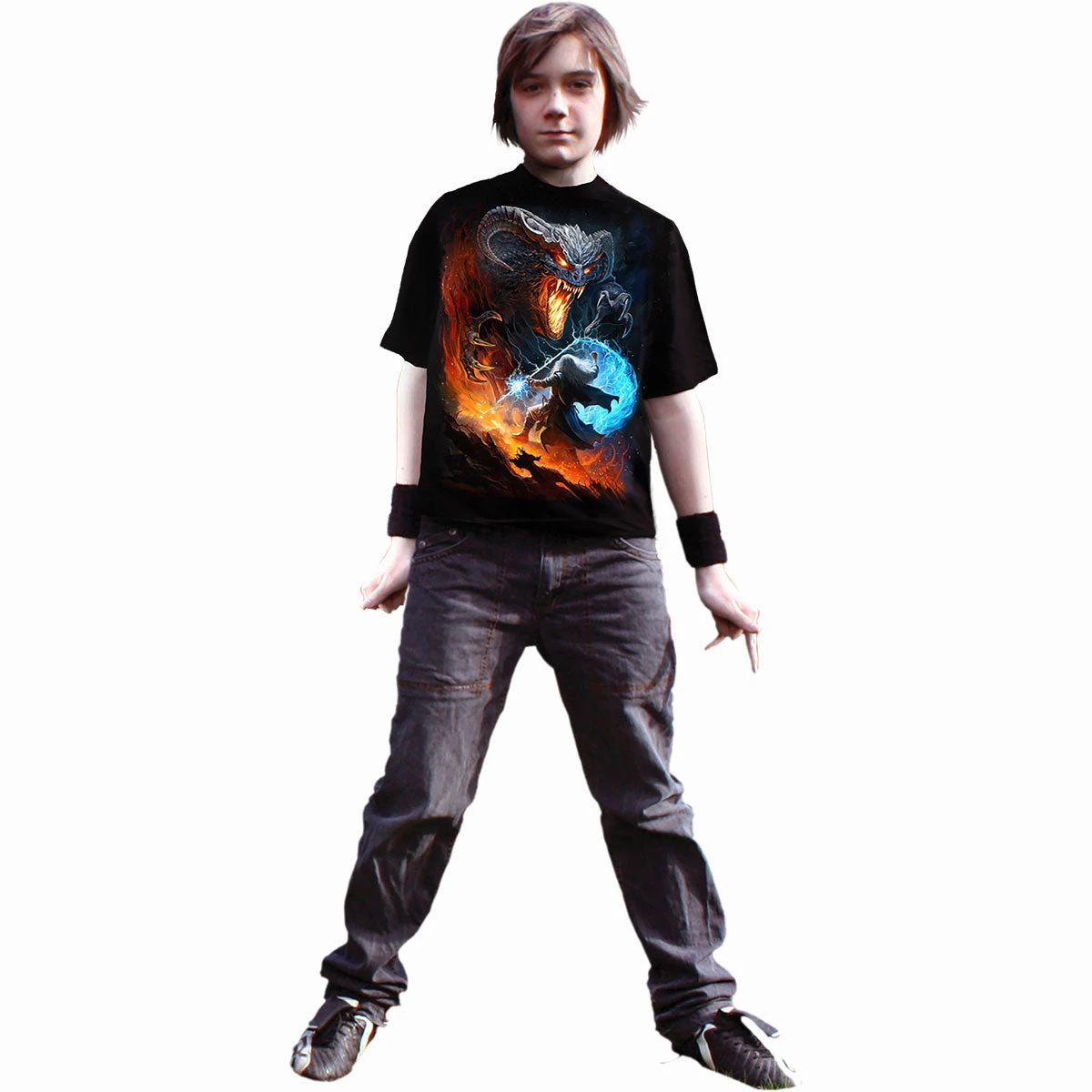 Spiral INFERNAL DUEL - Kids T-Shirt Black - Image 2
