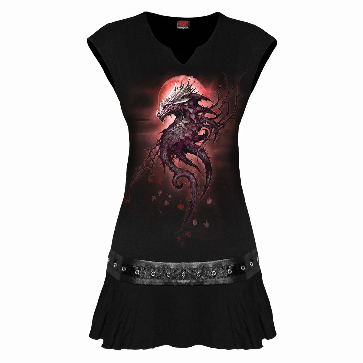 Spiral OAK DRAGON - Stud Waist Mini Dress Black