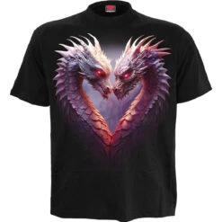 Spiral HEART OF DRAGONS - Front Print T-Shirt Black