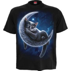 Spiral VELVET MOON - Front Print T-Shirt Black