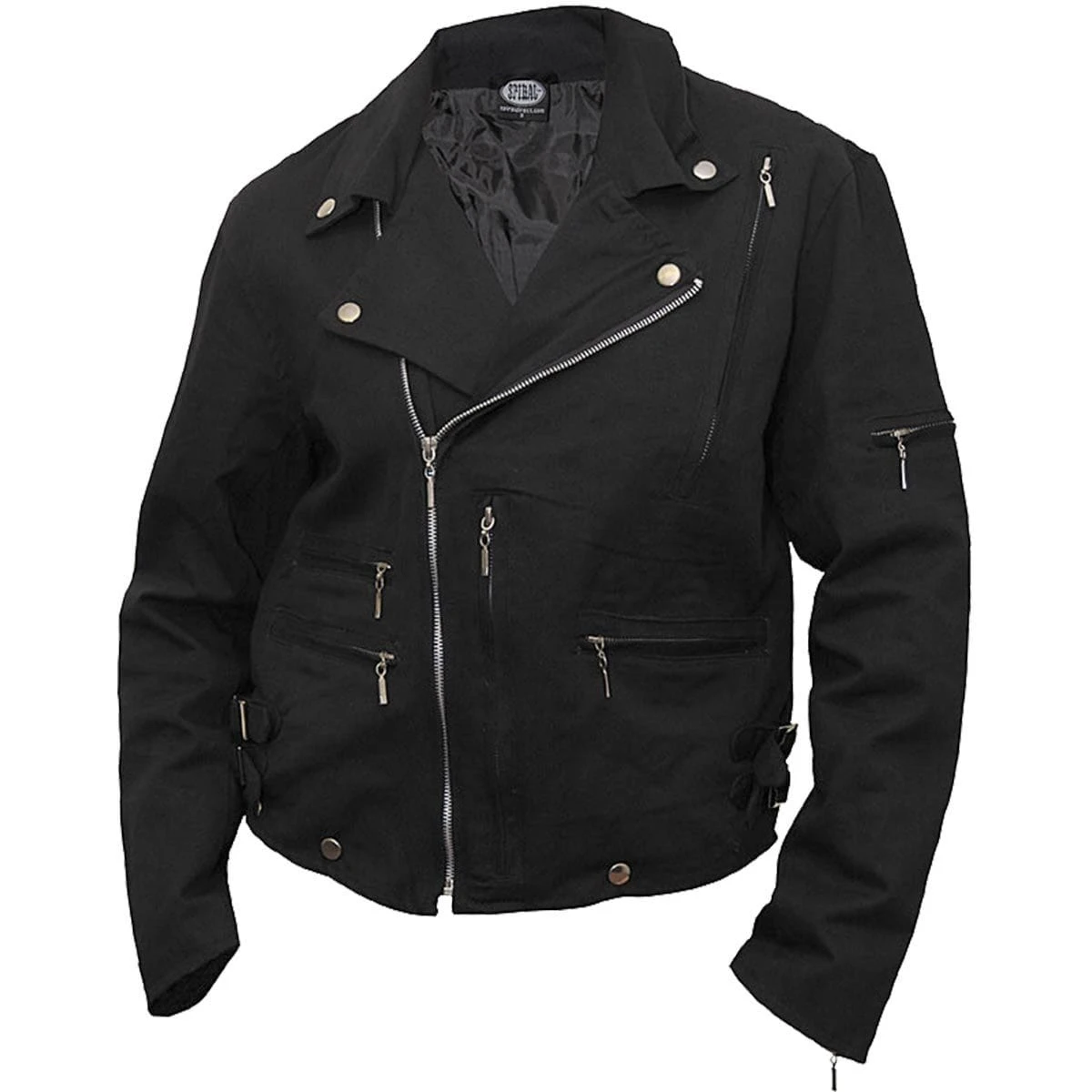 Spiral BONE FINGER - Lined Biker Jacket Black