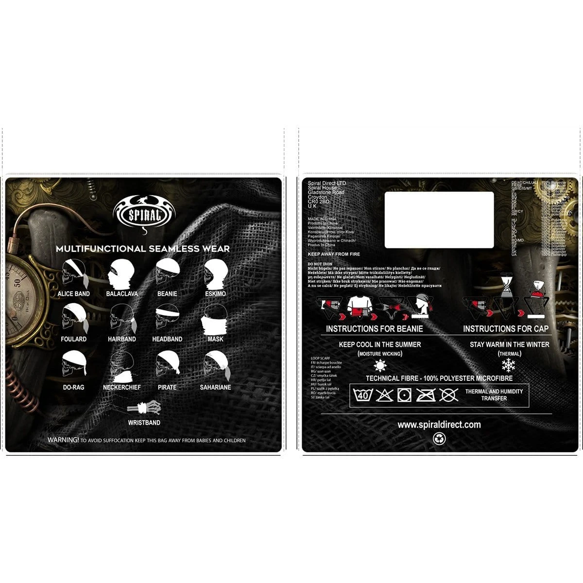 Spiral STEAM PUNK REAPER - Multifunctional Face Wraps - Image 5