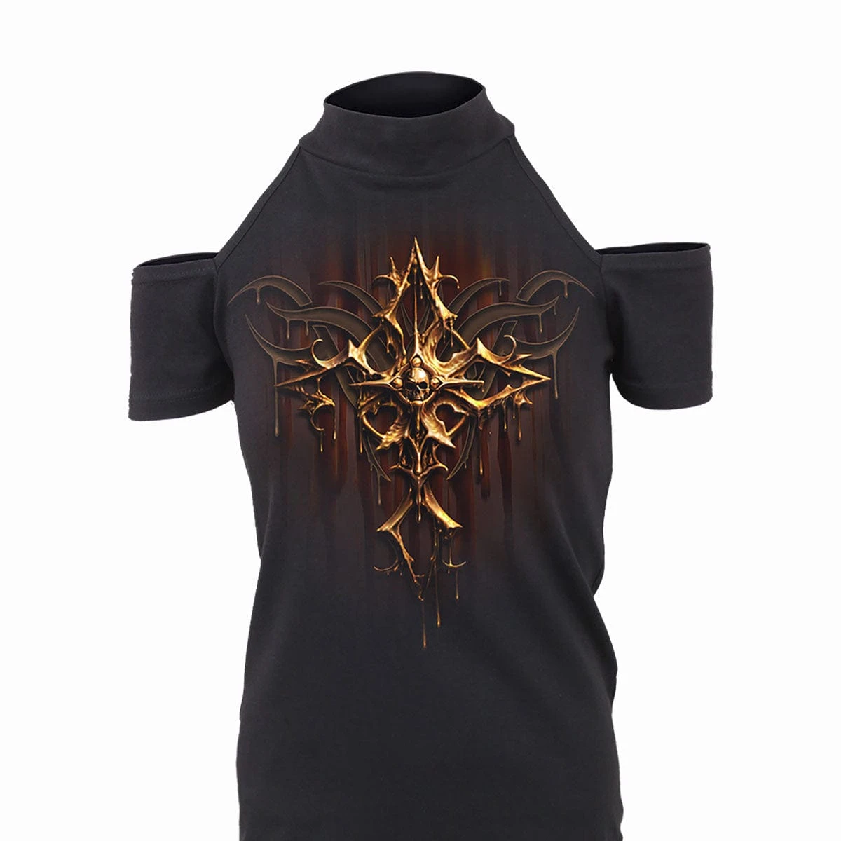 Spiral DRIPPING GOLD - Halter Neck Drop Shoulder Top