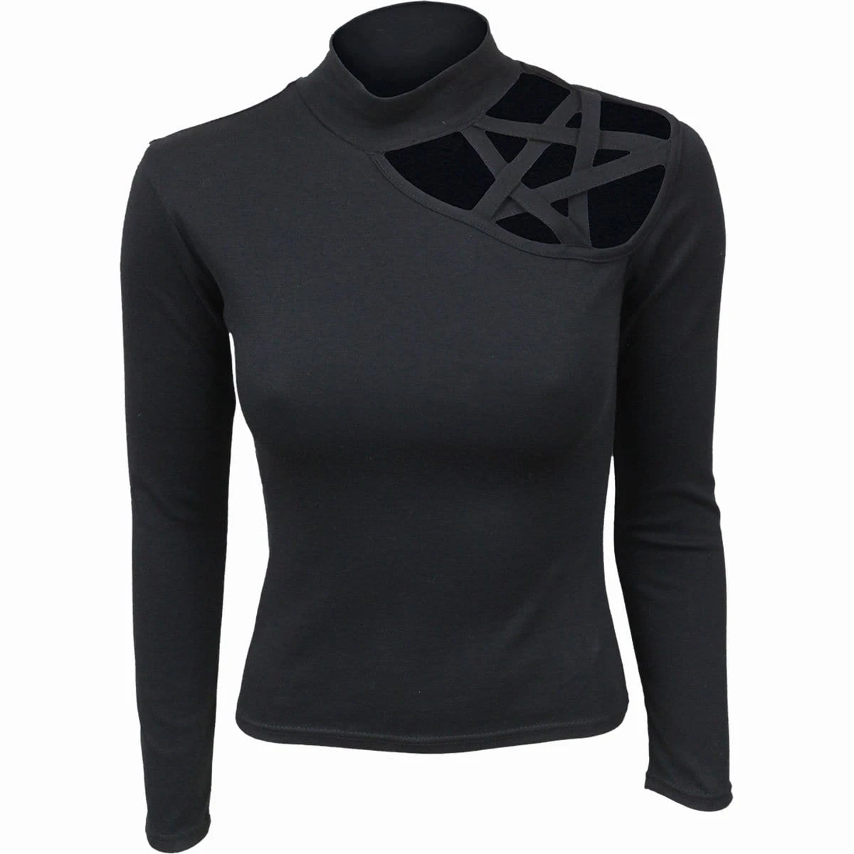 Spiral GOTHIC ELEGANCE - Pentagram Shoulder Longsleeve Top