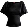 Spiral GOTHIC ELEGANCE - Boat Neck Bat Sleeve Top Black