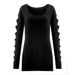 Spiral METAL STREETWEAR - Slashed Sleeve Boatneck Top