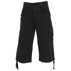 Spiral METAL STREETWEAR - Vintage Cargo Shorts 3/4 Long Black