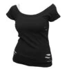 Spiral URBAN FASHION - 2in1 White Ripped Top Black