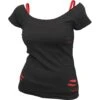 Spiral URBAN FASHION - 2in1 Red Ripped Top Black