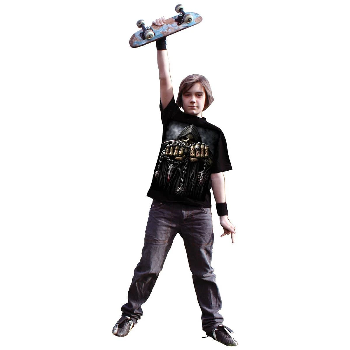 Spiral GAME OVER - Kids T-Shirt Black - Image 3