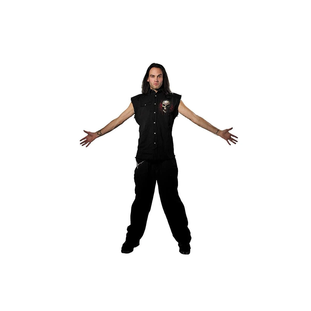 Spiral GAME OVER - Sleeveless Stone Washed Worker Black - Image 3