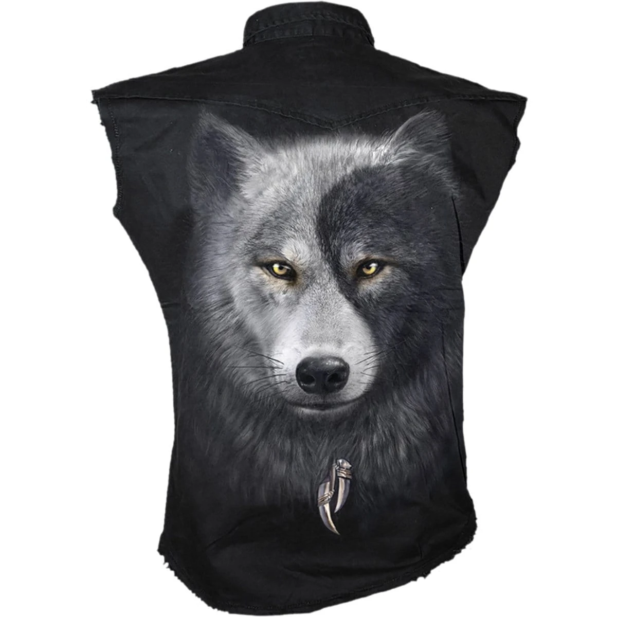 Spiral WOLF CHI - Sleeveless Stone Washed Worker Black - Image 2