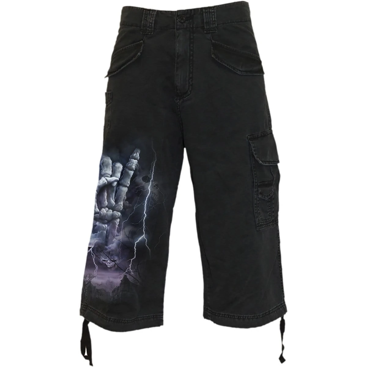 Spiral ROCK ETERNAL - Vintage Cargo Shorts 3/4 Long Black