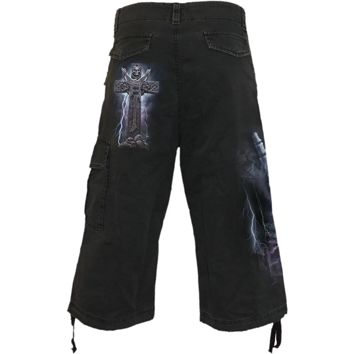 Spiral ROCK ETERNAL - Vintage Cargo Shorts 3/4 Long Black - Image 2