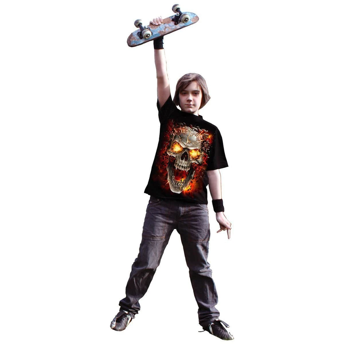 Spiral SKULL BLAST - Kids T-Shirt Black - Image 3