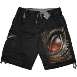 Spiral DRAGON EYE - Vintage Cargo Shorts Black