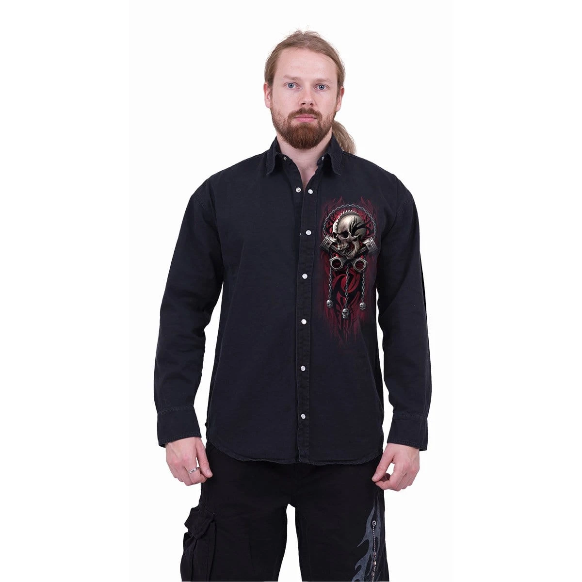 Spiral SOUL RIDER - Longsleeve Stone Washed Worker Black - Image 3