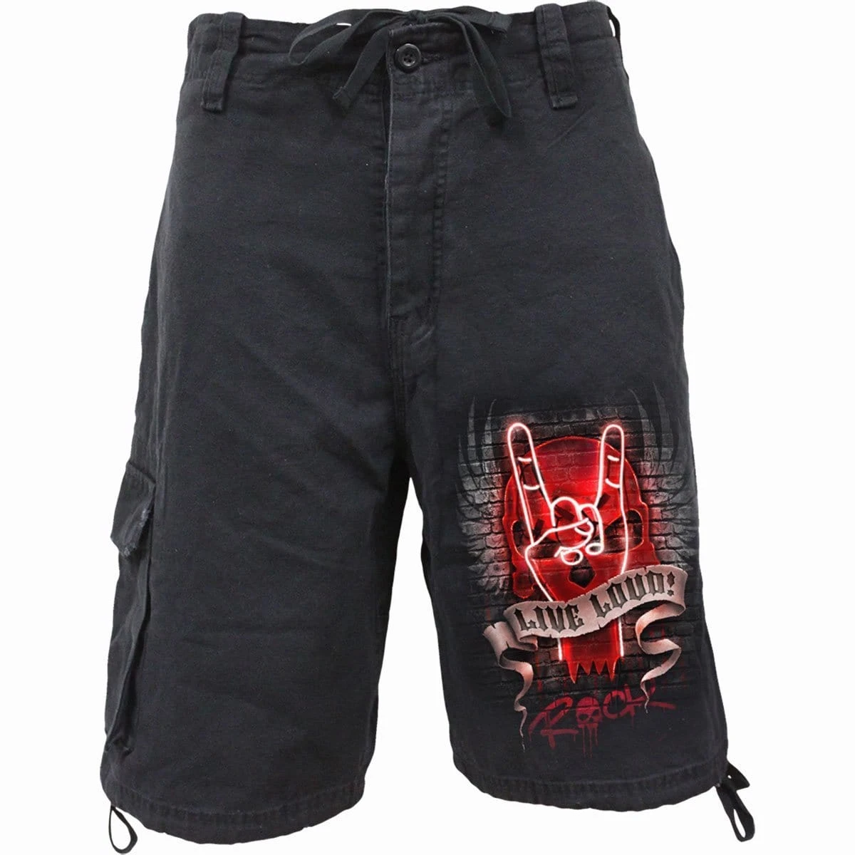 Spiral LIVE LOUD - Vintage Cargo Shorts Black